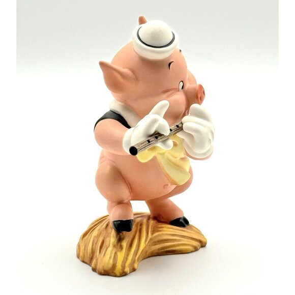 Rare WDCC Three Little Pigs Pfeiffer Pig Eldest Son Straw Ceramic Figure Disney - Picture 2 of 5